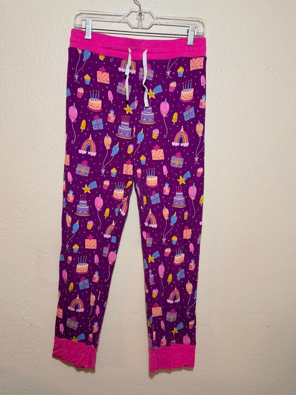 Little Sleepies Purple Birthday Print Pajama Bottoms with Pink Accents Size 3XL